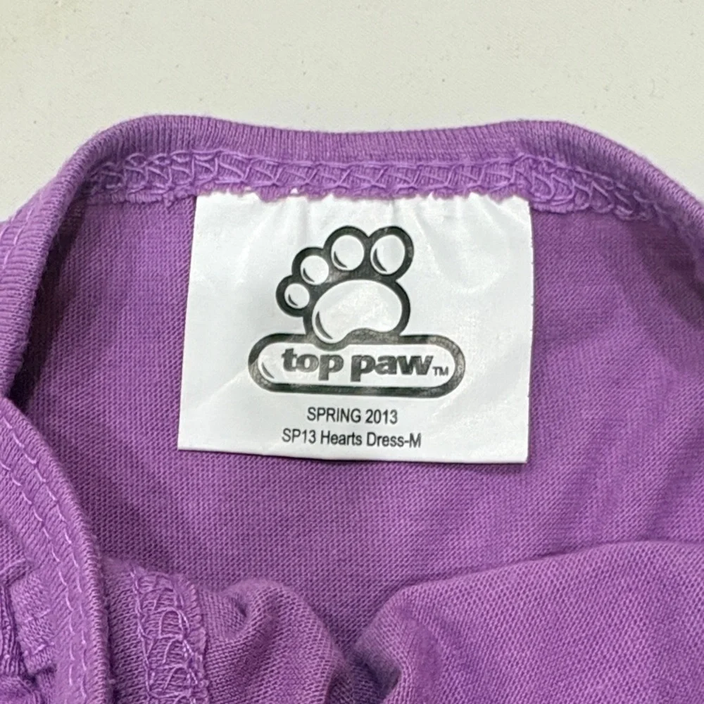 Top Paw Purple & Mint Heart Pet Dress with White Floral Accent